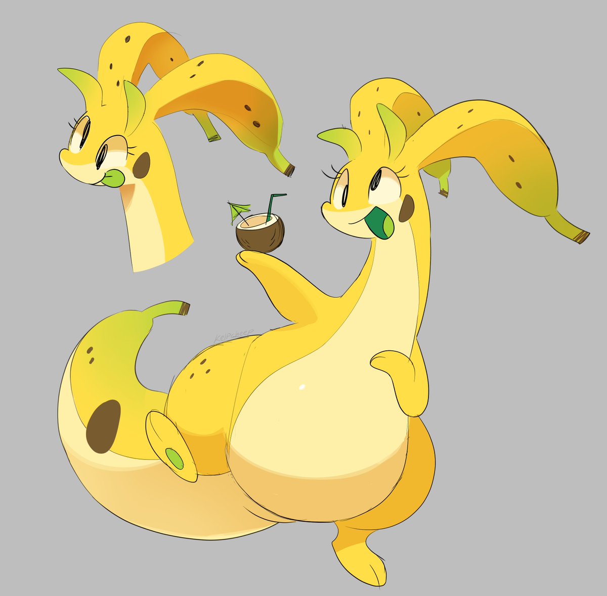 kelpcheep's tweet photo. banana goodra.. her name is Slippy https://t.co/86z9OzVP68