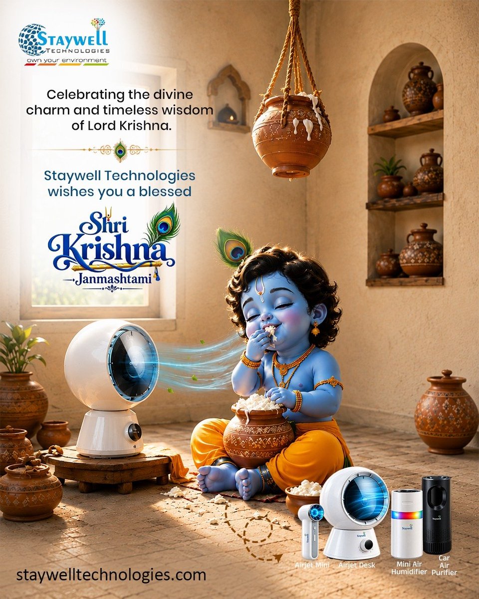 StaywellTech's tweet photo. May Lord Krishna fill your life with peace, joy, and divine blessings. 🦚💙
Happy Janmashtami! ✨
#HappyJanmashtami #KrishnaJanmashtami #StaywellTechnologies #JaiShriKrishna https://t.co/H4ZImt5sVn