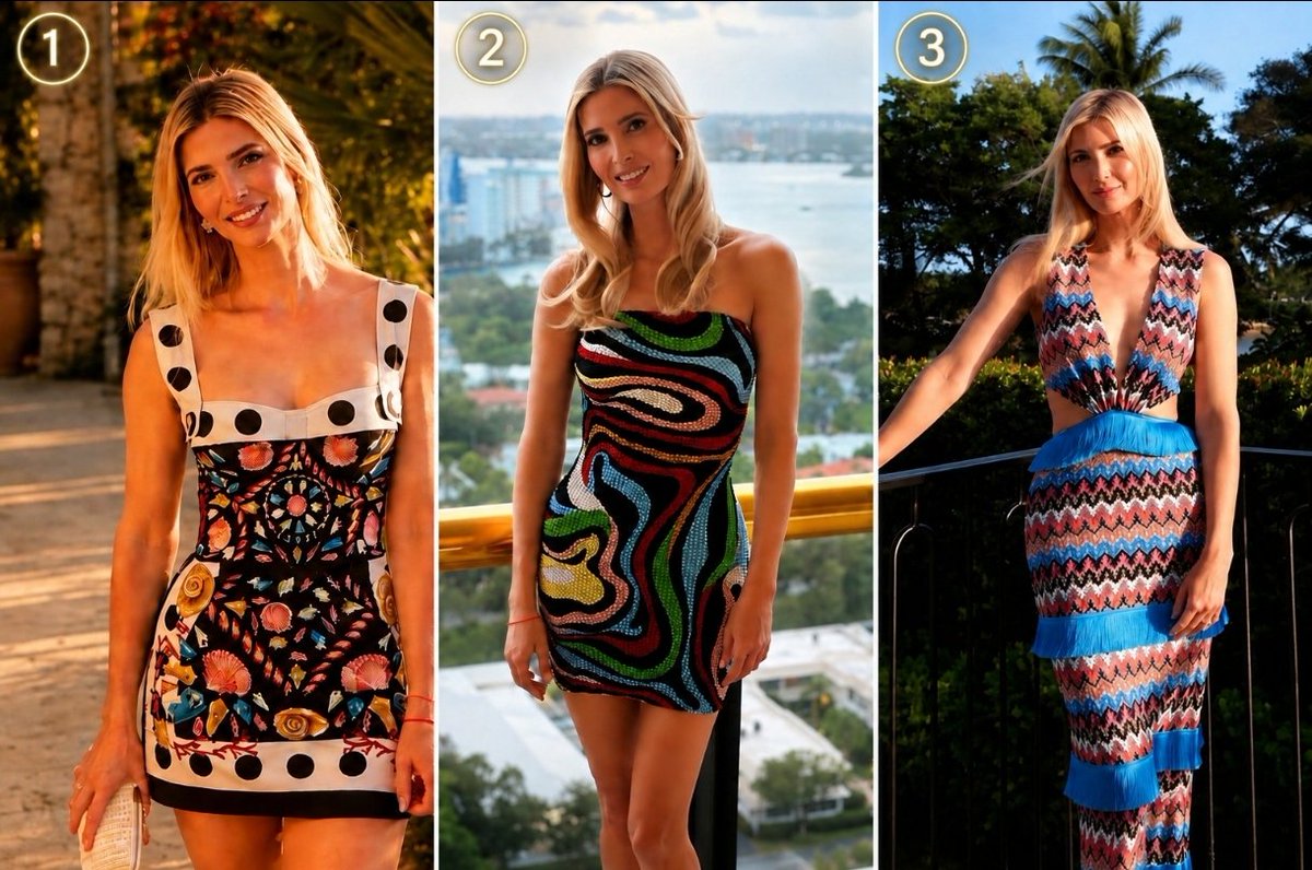 Michaeel87's tweet photo. Every look suits Ivanka ♥️beautifully — three stunning styles, each with its own unique charm. ✨❤️
1️⃣ Dolce & Gabbana
2️⃣ Andrea Almeida
3️⃣ PatBO 👗✨
#IvankaTrump #DolceAndGabbana #AndreaAlmeida #PatBO https://t.co/xHoxHq8yBf