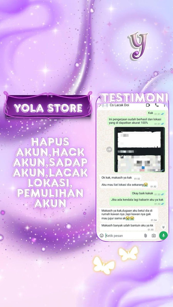 mainfiy's tweet photo. JASA PEMULIHAN AKUN/DELETE AKUN, BERGARANSI RESMI GUYS

KENDALA :#zonajajan
🌼PULIHKAN CHT WA LAMA
🌼JASA SADAP WA/IG
🌼LUPA PASWORD &amp; LUPA DATA2
🌼JASA HAPUS AKUN ALL SOSMED
🌼JASA PULIHKAN AKUN ALL GAME
GOGGLE ,GMAIL,INSTAGRAM,TWITER, FB,TIKTOK,DLL #zonauang

Order WA di BIO‼️ https://t.co/2tECD8oXz3