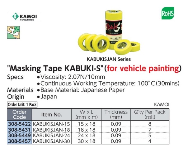 EkaputraPra's tweet photo. Silicone Tape 18mmx18m 7Roll KAMOI SR100JAN-18
Masking Trape Kabuki-S for Vehicle Painting KAMOI
Sealing Masking Tape KAMOI
#kamoi #siliconetape #maskingtape #sealingtape
Supply by CV Adara Bintang Caraka
Hubungi kami...
WA : 081938310824
Website : https://t.co/pZKGcSl5rp https://t.co/hl6bin8j6b