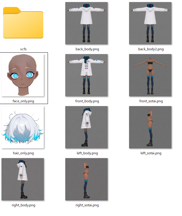 balaena01's tweet photo. モデリングど素人が、Tripo3D + Opus 5でオリジナル3Dキャラを動かすとこまでいけました～

作業時間は数十時間。手順ぜんぶ書きます👇

▼Tripo編（P2.0 Preview使用）
・2枚目の画像たちがInput
・トポロジー：三角形／ポリゴン数：50,000
・顔・髪・素体・衣装をそれぞれ生成（3枚目）
・パーツ分割機能を使うと、UVとテクスチャもある程度きれいに出ます
・UV分割したままFBXで出力
💡素体は最初に作るのが正解でした
（衣装モデルに肉体がついてるのは、横着して素体を後回しにしたせい…）

Blenderでの作業はリプに置いときます

#Tripo3d #b3d #claude