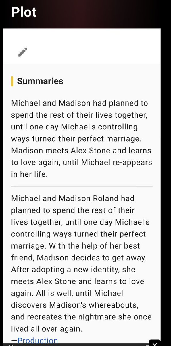 LiberalsAreDim's tweet photo. @1howareyou “Till Death Do Us Part” is abt a pregnant woman, Madison, who w her best friend Chelsea’s help, fakes her own death to get away from her abusive husband, Michael.
Michael figures it out (when the hospital calls re Madison’s last paycheck) tracks her down &amp; resumes being abusive😊 https://t.co/iEDqyh9sdH