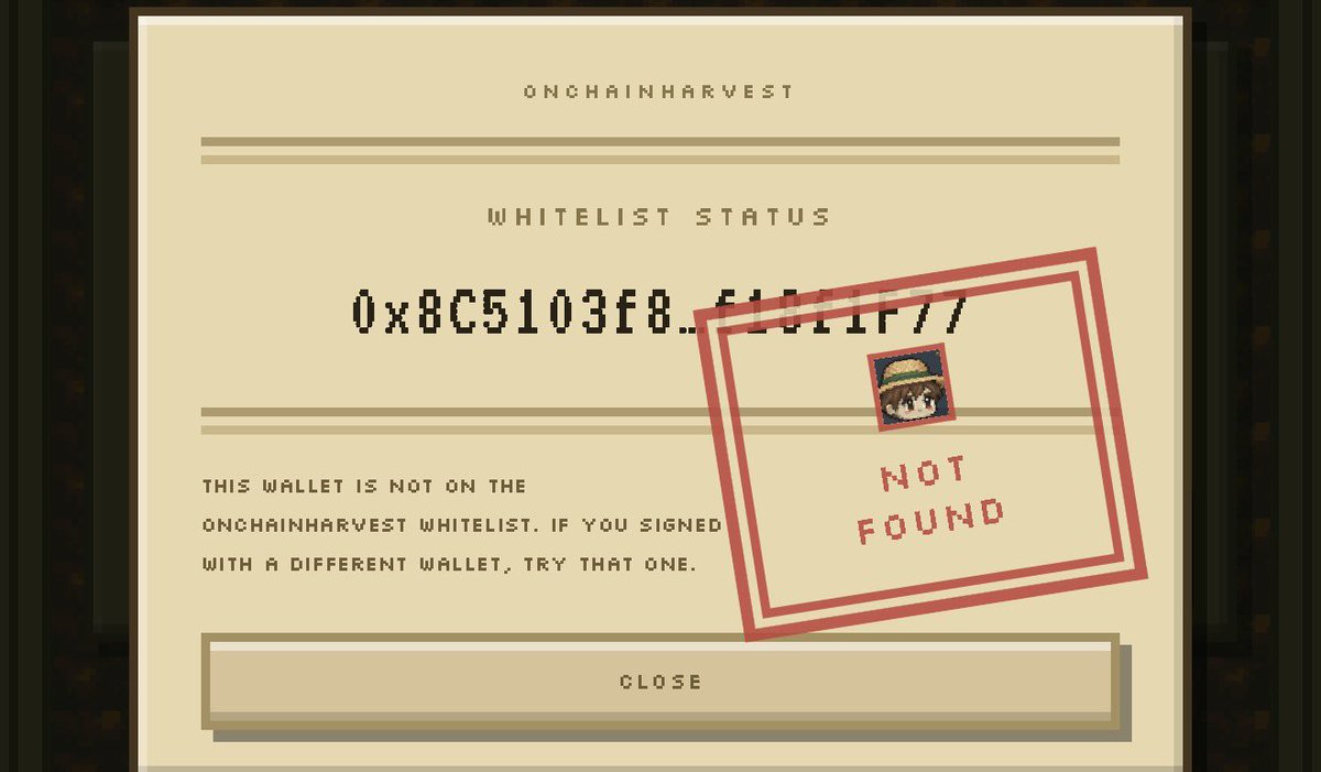coreyblaze1993's tweet photo. @OnchainHarvest When checking to see if I secured white list im not found. But it said I secured a spot https://t.co/Skz5kl2zsh