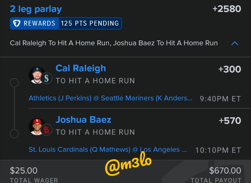 m3lorama's tweet photo. FREE 2 leg HR ☄️🍀 
https://t.co/JRwi2Xkz7q
#Gambling𝕏 #GamblingCommunity #MLBparlay #MLBHomerun https://t.co/snfsakCMmS