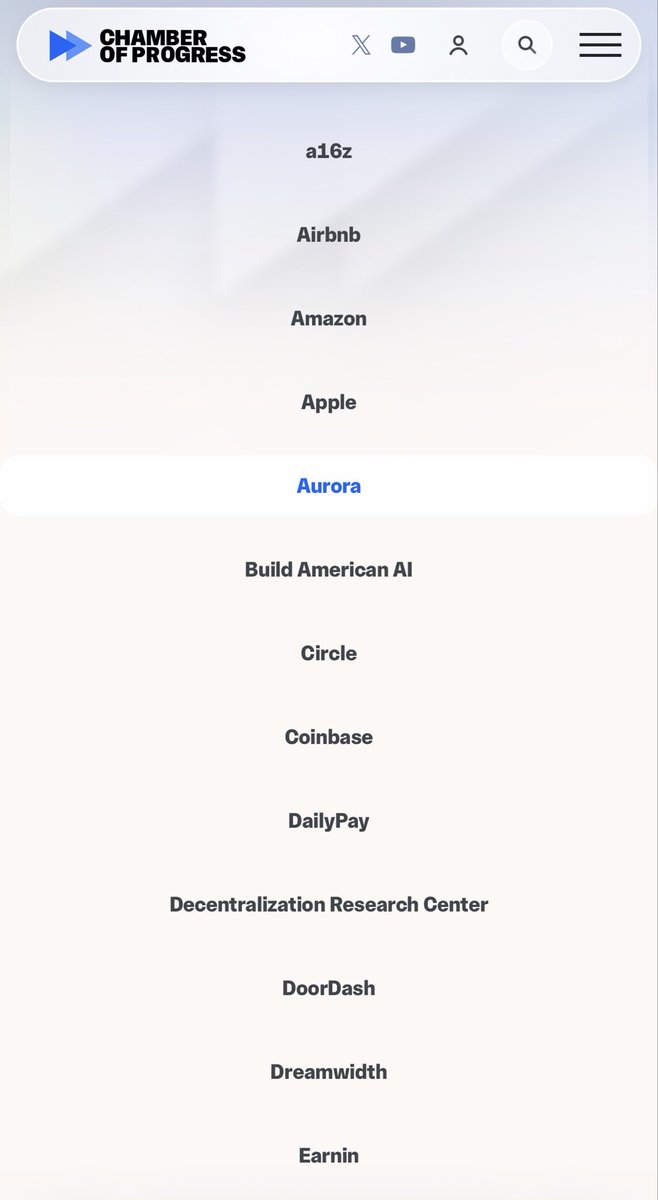 admcrlsn's tweet photo. Not for nothing, but Chamber of Progress’ corporate sponsors include:

a16z
Airbnb
Amazon
Coinbase
DoorDash
Flock Safety
Google
Grubhub
Intuit
JPMorganChase
Lyft
OpenAI
StubHub
Uber
Vantage Data Centers
Waymo https://t.co/gEDcMKqDDA