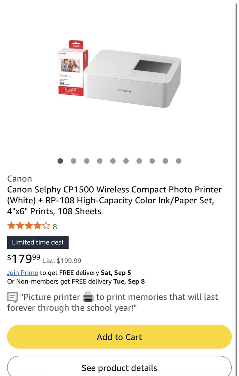 msv430's tweet photo. OMG the @CanonUSA photo printer is on sale! This is perfect to print and save memories from the school year! 🤍

Memories last forever. ⭐️

#autism #specialneeds #clearthelist #lawtwitter #taxtwitter #twitterlaw 

Classroom: https://t.co/0AdhRGbZzz https://t.co/QCbhZKBk2l