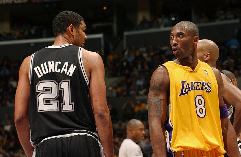 BGNHoops's tweet photo. From 1999 to 2010, 9 of the 12 NBA championships were won by either Kobe or Tim Duncan. 

They owned the league. https://t.co/t8qsDWujzW