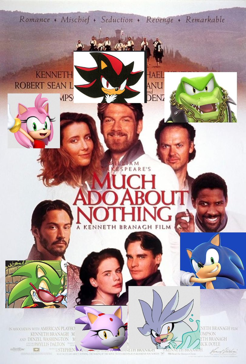 ConfusionofGP's tweet photo. Idea: Sonic in Shakespeare's Much Ado About Nothing. 
Thoughts? 
I love Sonic as the Prince; he's a genuinely good guy and wants to see his friends happy. And Vector is the perfect Dogberry.
Shadamy -Benedick+Beatrice
Silvaze -Claudio+Hero https://t.co/BSVZxaIeMe