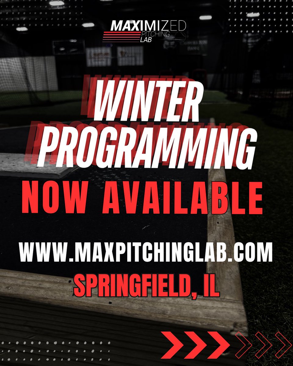 MaxPitchingLab's tweet photo. Off-Season Program Registration is now available for 13U-18U athletes‼️

📍Springfield, IL

See info below, and let’s get started! https://t.co/ohWrhgf1ko