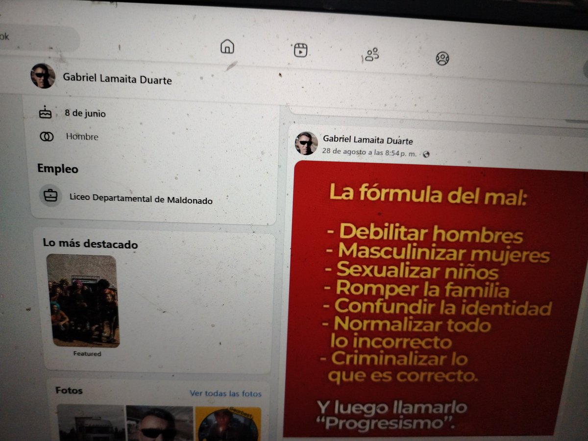 SandraAdriana65's tweet photo. @ssantiem Mira que lindo lo que encontré... Profesor de Maldonado... Normalizar todo, digamos que algo así que no es tan malo el acoso sexual y masturbarse al lado de una compañera https://t.co/AH1gQLvkFj