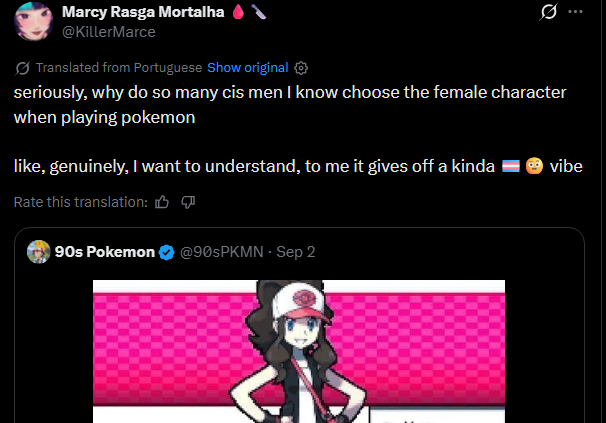 FemboyIdeas's tweet photo. "if you pick female in video games you are a transgender" https://t.co/Pb6ZMWzKiz