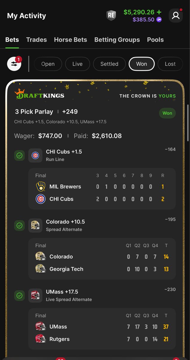 All_Hail_Bets's tweet photo. We love college football and as always baseball! 🫡🫡 #Draftkings #sportsbetting #collegefootball https://t.co/d0AVPO5R0w