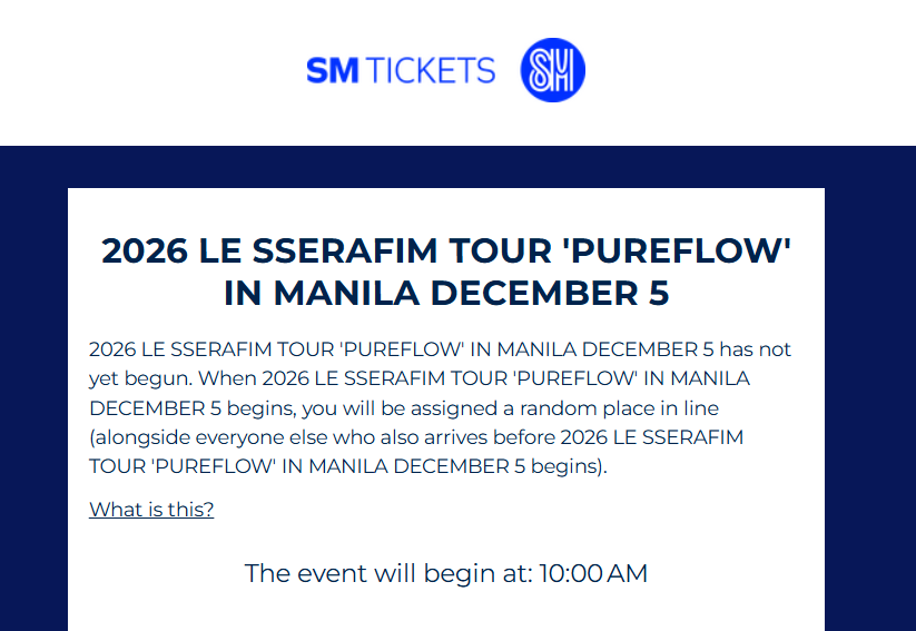 pulpliveworld's tweet photo. The waiting room is NOW OPEN! 🩵
You may now enter and get ready for the FEARNOT MEMBERSHIP (GLOBAL) PRESALE starting at 10AM PHT! ⏰✨
Make sure to double-check your membership code. ☺️

🔗 Show Day 1: https://t.co/iAdyJddmpw
🔗 Show Day 2: https://t.co/wEKWbWI052

#LE_SSERAFIM
#르세라핌
#PUREFLOW_IN_MANILA