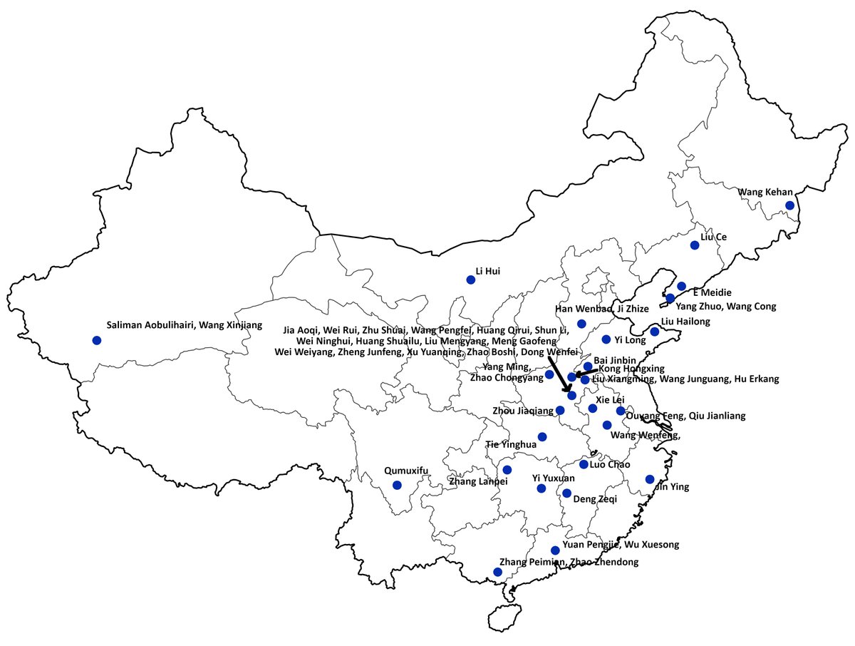 aertsfan's tweet photo. Map of notable chinese kickboxers birthplaces
Zhoukou has the most (15), Henan is the center of ckick
Most ranked fighters (CombatPress, BeyondKick) from Henan, northern Anhui, Hebei central plains region https://t.co/lQje8zuFuJ