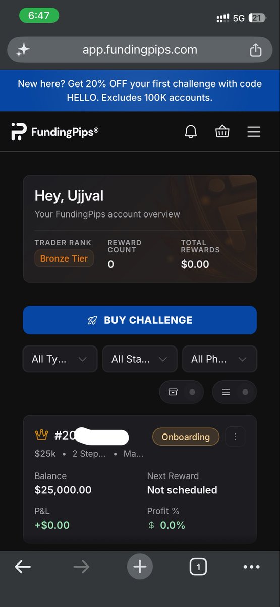 VisionTrades26's tweet photo. Finally 25K funded with @fundingpips ! https://t.co/UVDzdGD4XD