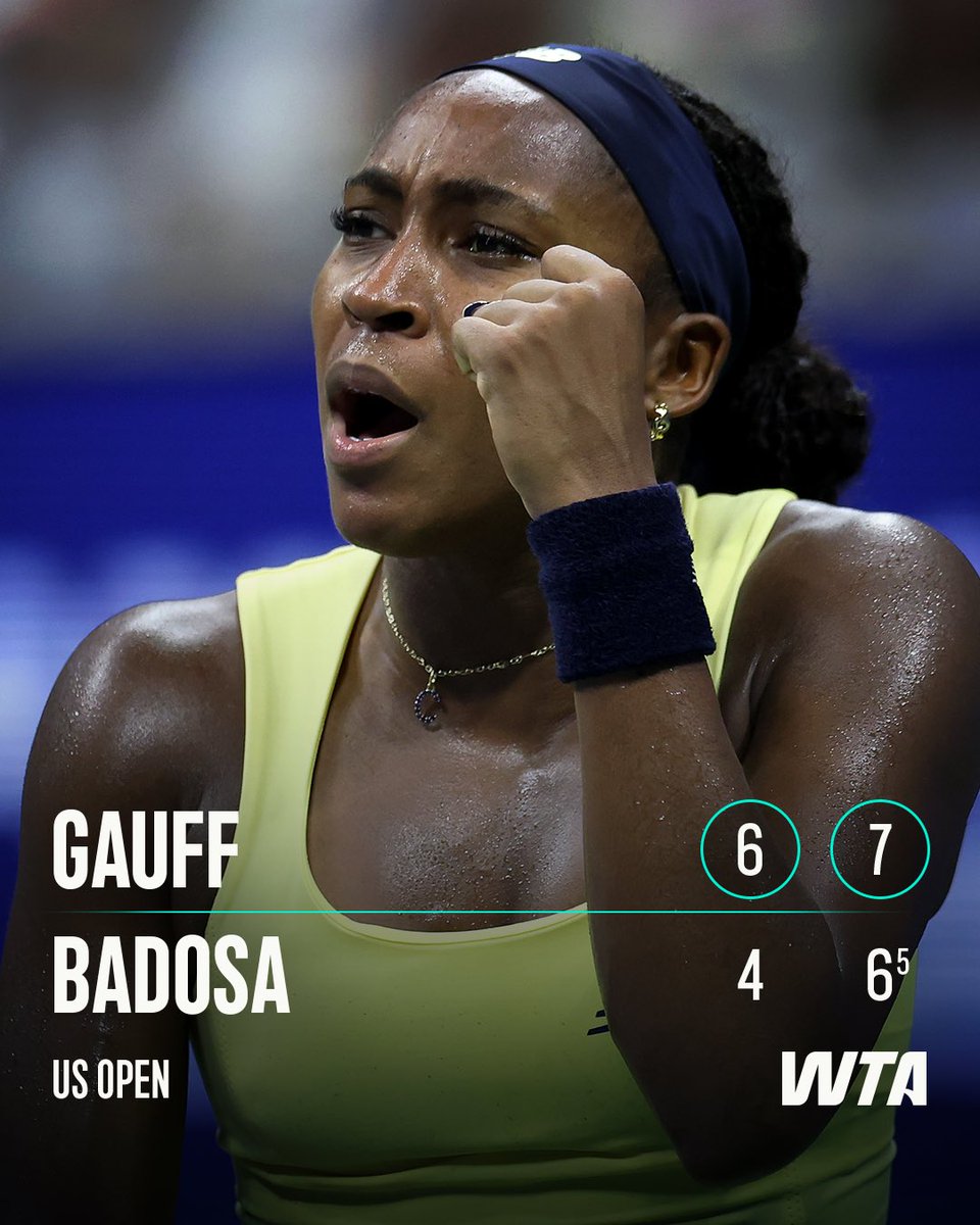 WTA's tweet photo. PURE TENACITY 😤

@CocoGauff hangs tough and secures her spot in the third round.

#USOpen https://t.co/M4mMYsnKwa