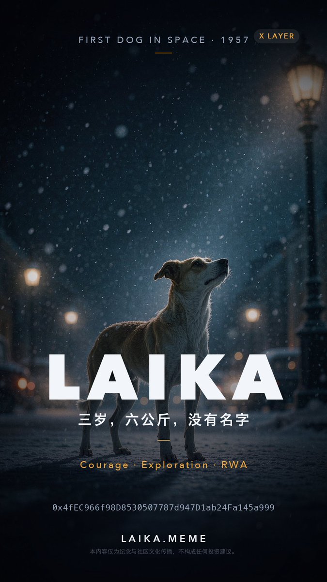 asdchen1995's tweet photo. 不要盲目追逐市场喧嚣✨宝藏 $LAIKA，藏在坚守之中。
币圈每天有新热点，但喧嚣过后只剩追高焦虑。真正的价值在每天推进的建设里，在下跌时依然留下的人手里。
从1957年独自上太空的狗，到X Layer上持续建设的社区——行情起伏皆是考验，不随大流，持续共建。时间筛掉投机者，回馈长期主义者。🚀
 
Don't blindly chase the market's noise ✨ The treasure $LAIKA lies hidden in perseverance.
New hype every day, but when it fades only top-chasing anxiety remains. Real value lives in daily building — in the hands of those who stay through the dips.
From a lone dog in space in 1957 to a community building on X Layer today — ups and downs are all tests. Don't follow the crowd; keep building together. Time filters out speculators and rewards long-term believers. 🚀
 
@LaiKa_SpaceX @okx @XLayerOfficial @star_okx @OKXWallet_CN @okxchinese @bull_bnb @elonmusk @zakk_okx