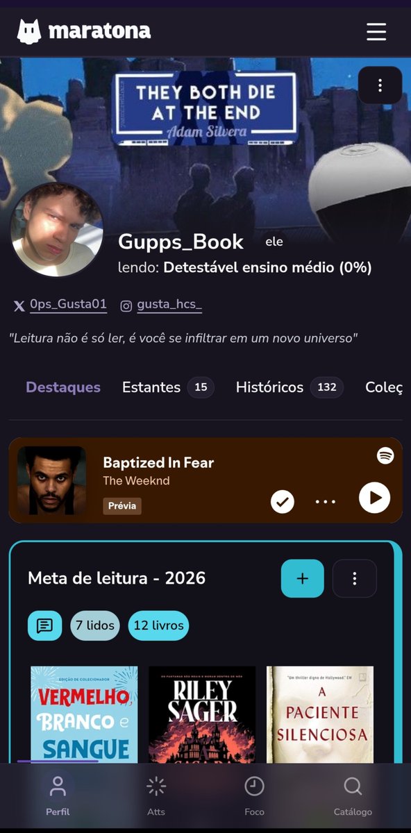 0ps_Gusta01's tweet photo. Meu maratona // minha leitura atual https://t.co/LKI2eedggZ