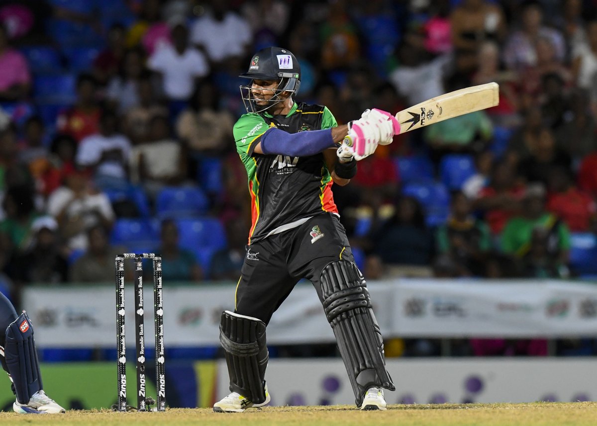 cricinfo's tweet photo. Dasun Shanaka smashed a 💯 off 39 balls - the fastest ever in the CPL - en route to 121* off 43 balls for St Kitts &amp; Nevis Patriots against St Lucia Kings 💥 https://t.co/j9HltSAj8F