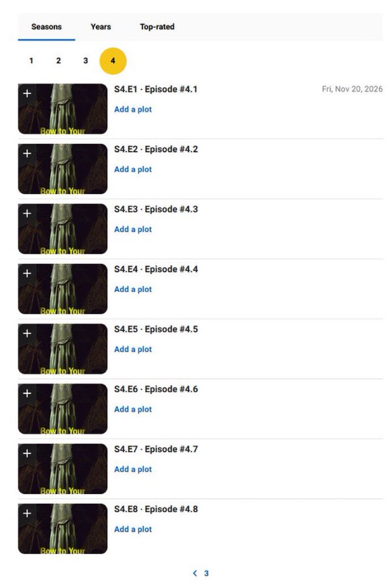 tvrockstat's tweet photo. Eight episodes… how about i kms rn https://t.co/ilVWEcFlh8