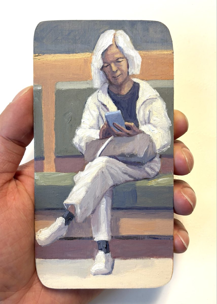 AlexVietti's tweet photo. Interface 0424 #oilpainting #cellphone #technology #artist #alexvietti https://t.co/Y9NDYjR6Aa
