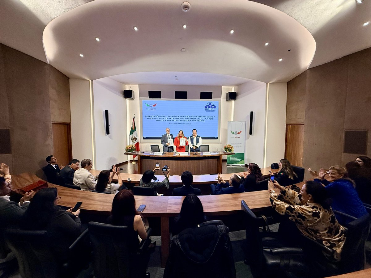 KarlaMawcinitt's tweet photo. Desde #FundaciónPorMéxico, como Entidad de Certificación y Evaluación, se acreditó a la Institución #CONFE a Favor de la Persona con Discapacidad Intelectual, I.A.P. como Centro de Evaluación del Sistema Nacional de Competencias.
¡Juntos construimos un #México más incluyente! https://t.co/8dSFKDGbKi