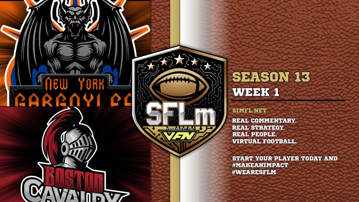 SimulationFLm's tweet photo. SFLm opening day continues!

As New York Gargoyles travel to @BostonCavalry! Tune in!

📺 https://t.co/ti0ccenBij
JOIN ➡️ https://t.co/XDVs3IiHBA
#MakeAnImpact #SFLm https://t.co/M7uhNeV5W7