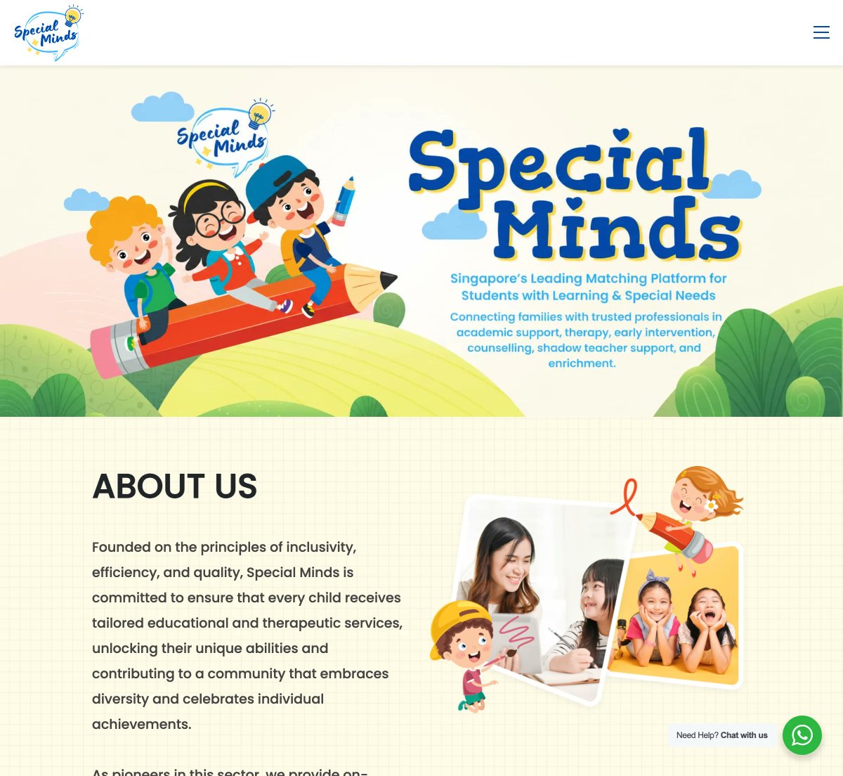 rezultweb's tweet photo. Special Minds connects families with specialist tutors for children with special needs in Singapore. The old way just matched people and stepped back. They wanted to run the whole operation. We pushed the site's SEO and built a custom platform behind it — sessions, monthly https://t.co/jHfbFbbkRQ