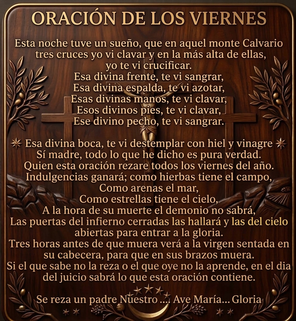 Victoria_dios74's tweet photo. 👉 ¡Es viernes! No olvides rezar hoy esta hermosa oración, algunos recomiendan hacerlo especialmente a las 3:00 de la tarde. 🙏✨ 
¡Regálale 5 minutos de tu día a Dios!
Aquí te dejo la plegaria completa para que la guardes, la reces hoy y la compartas con quienes más quieres: https://t.co/A21lGqUocG