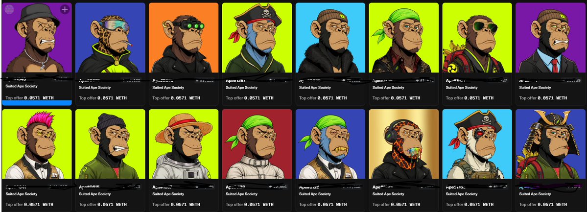 cryptoguru_ron's tweet photo. Added these beautiful apes from @TheSuitedApes to my collection. 

Let’s #suit up. https://t.co/KFw5qiWHPm