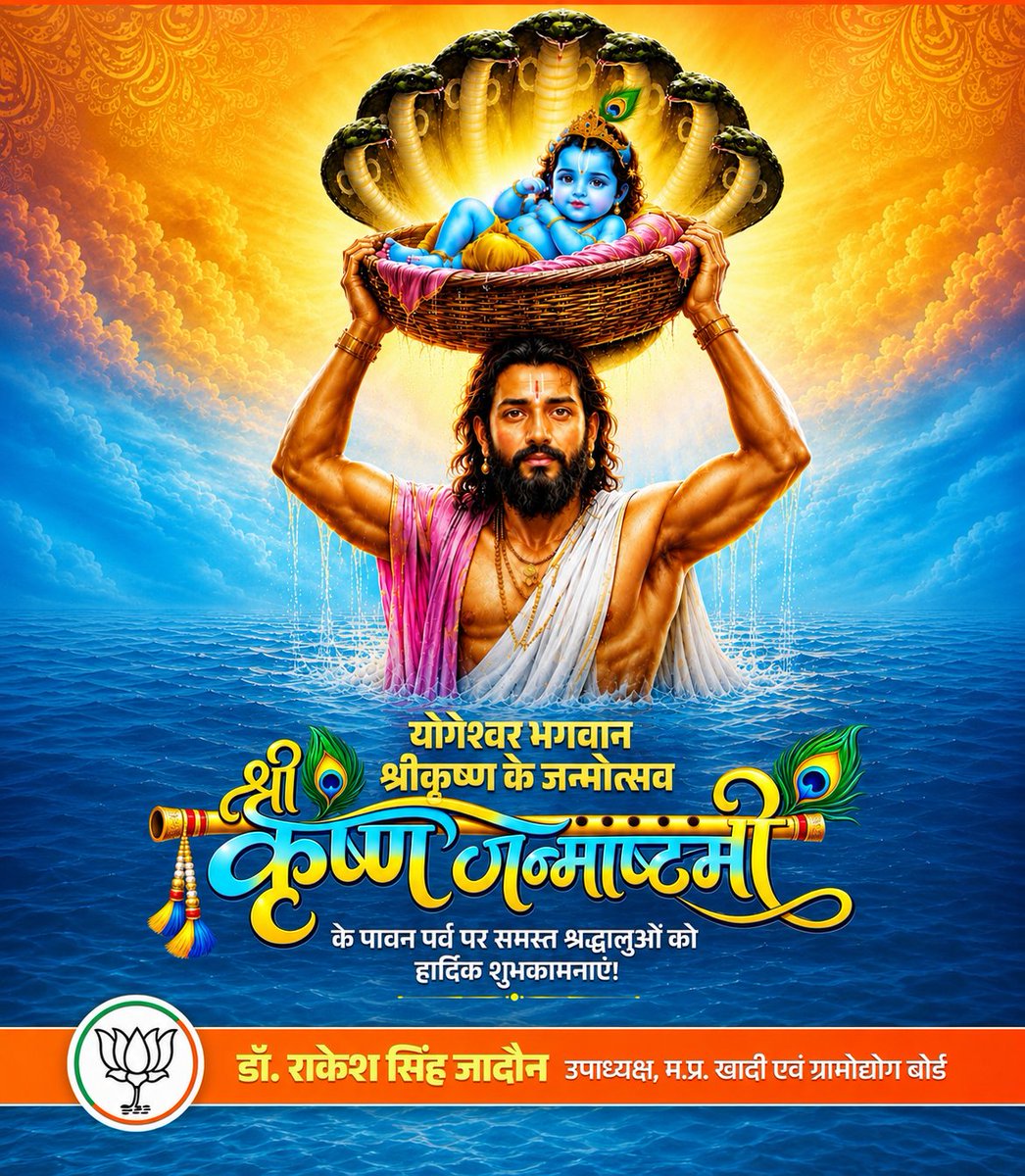 DrRakeshjadon's tweet photo. जय श्रीकृष्ण!

आप सभी को श्रीकृष्ण जन्माष्टमी के पावन पर्व की हार्दिक बधाई एवं शुभकामनाएं! https://t.co/zlTg7oOUyC