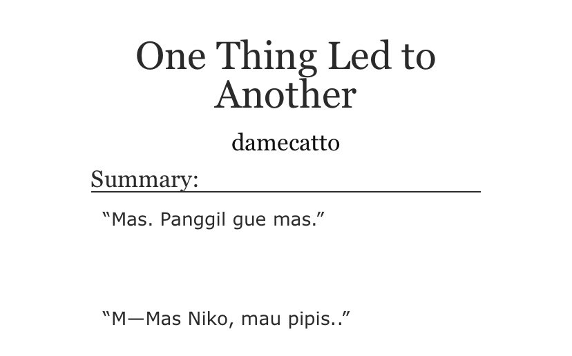damecatto's tweet photo. Syongsok one shot narration!

– 5,1k words
– Part of Nikah Karena Warisan au
– Explicit content

🖇️ https://t.co/M0qp0iOahI https://t.co/4H3EXrz5Zk