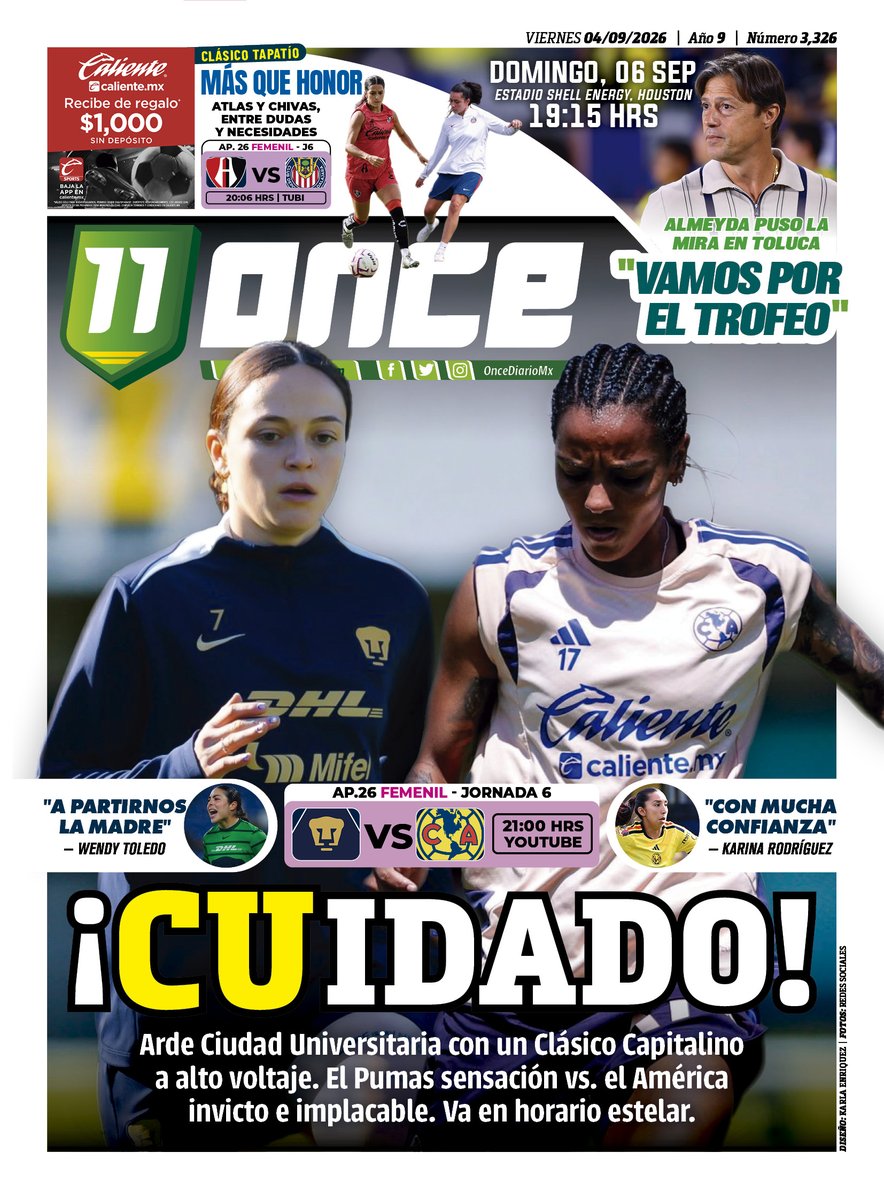 oncediariomx's tweet photo. #LaTapa | Β‘ππIDADO! β‘ https://t.co/y3kg9s3rAB
#PumasFemenil β’ #LigaFemenil β’ #AmΓ©ricaFemenil β’ #AtlasFemenil β’ #ChivasFemenil β’ #Rayados https://t.co/Mj8Y0qNSAZ