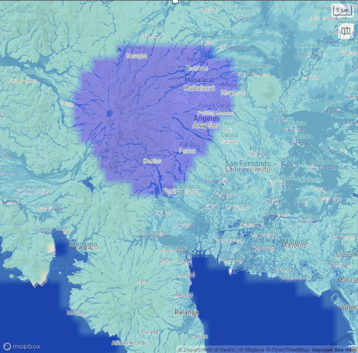 nababaha's tweet photo. Six days ago, we posted the 24-hour accumulated rainfall over the Zambales region, which reached up to 200 mm over an already saturated landscape following days of persistent Habagat rains.

The area affected by this extreme rainfall covers approximately 1,400 square kilometers, or about 1 billion square meters.

Put into perspective, this represents roughly 276 million cubic meters of rainwater, equivalent to about 112,000 Olympic-sized swimming pools falling over the mountainous landscape.

That enormous volume of water was subsequently conveyed downslope and into low-lying communities across Zambales (e.g., San Marcelino), Bataan (e.g., Dinalupihan, Hermosa), Pampanga (e.g., Lubao, Floridablanca, and San Fernando), and Tarlac (e.g., Tarlac City).

When the rainfall distribution is overlaid with the flood hazard maps, a striking pattern emerges. The communities downstream of the mountainous area that had extreme rainfall correspond closely with the communities that were subsequently reported to have experienced flooding.