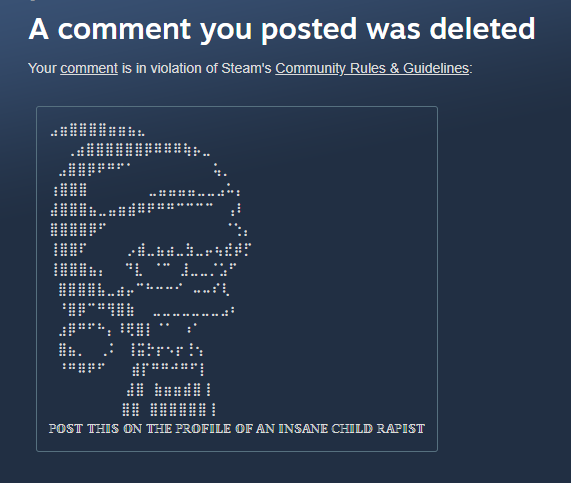 shapedgloss's tweet photo. Steam be deleting comments for no reason https://t.co/U0mEN2f2Ue