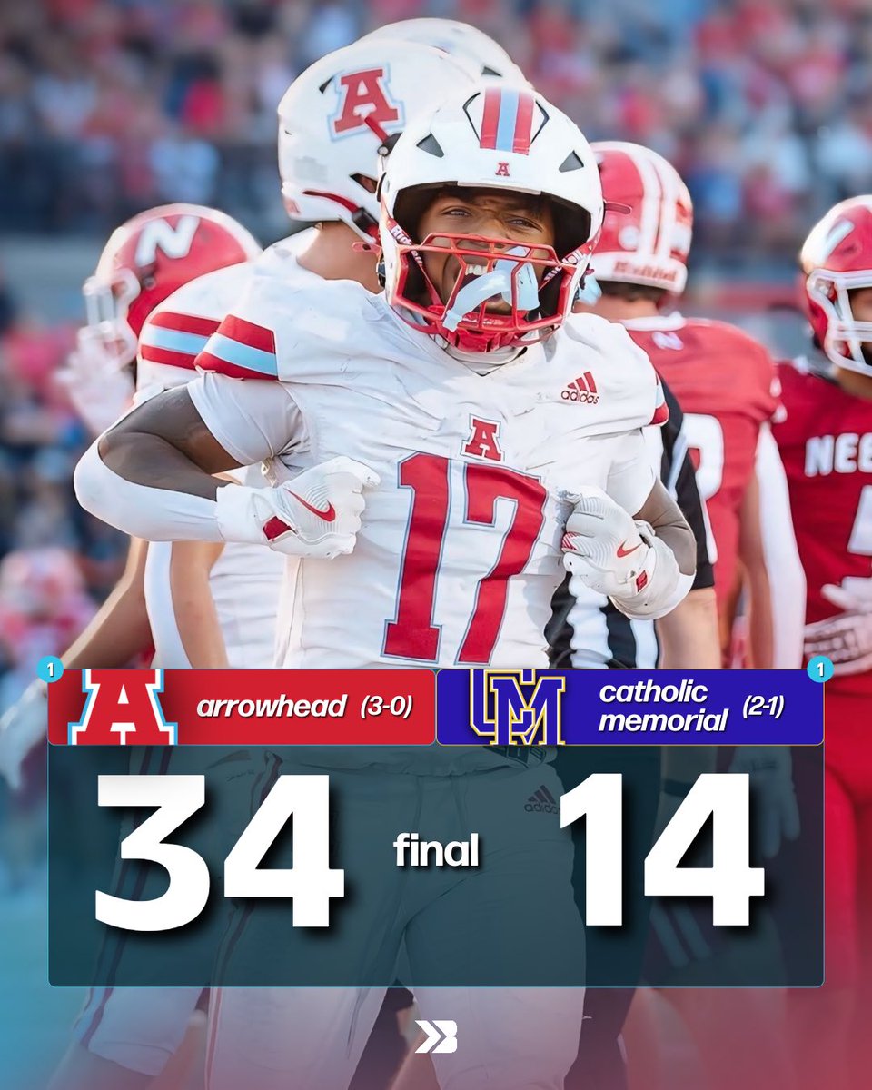 Bound_wi's tweet photo. 🚨𝗙𝗜𝗡𝗔𝗟 𝗦𝗖𝗢𝗥𝗘🚨

ARROWHEAD WINS THE BATTLE OF #1 VS #1 🔥

WARHAWKS MOVE TO 3-0 😤

#wisfb 920_Media https://t.co/HoRwhrEWsY