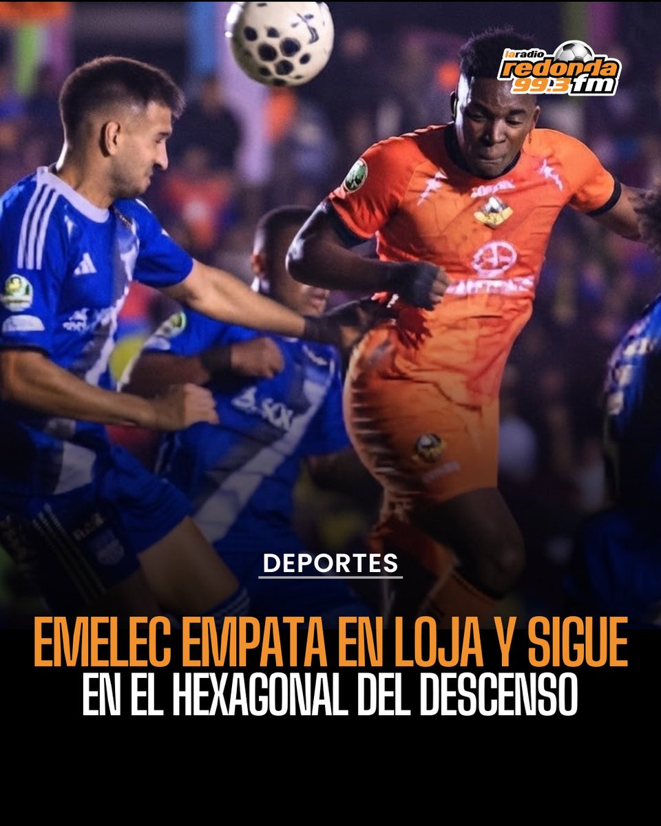 RedondaTv's tweet photo. 🔵⚡️🚨 ¡EMELEC SIGUE COMPLICADO EN LA TABLA!
Libertad y Emelec igualaron 1-1 en el estadio Reina del Cisne, en Loja, resultado que mantiene al ‘Bombillo’ en la zona complicada del cuadrangular del descenso. 😰⚽️
#Emelec #Libertad #LigaPro #CuadrangularDelDescenso #CSE https://t.co/ef1jk9fH0W