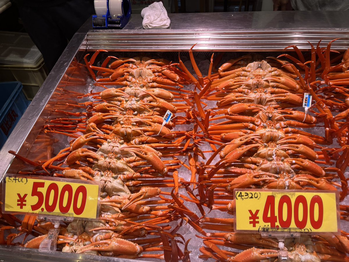 toretatekan's tweet photo. ＼今週末、カニパしません🎉🦀／

カニ漁が解禁されて、水揚げされたカニが並んでいますよぉ～🪇🥁

各サイズあり、人数に応じて調整可能です！
上は1杯1キロから0.3㌔まであります。
出来立て干物も販売中～！

関東や大阪方面にも明日午前中指定可能👍🚚

注文はここ
https://t.co/IcvSqEUutg https://t.co/glBSmgHxPT