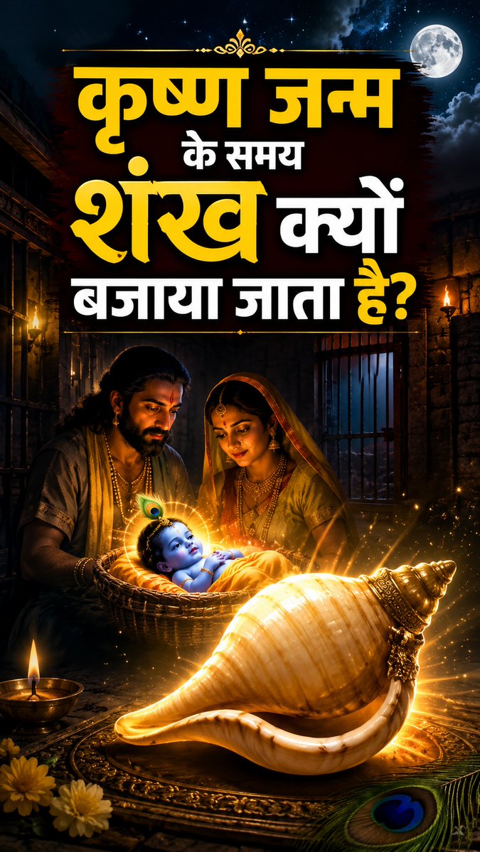 samaydhara's tweet photo. कृष्ण जन्म के समय शंख क्यों बजाते हैं? जानें बड़ा रहस्य! 🐚🦚#janmashtami #shorts #shortsfeed #reels 
https://t.co/90ICugYDZz
#KrishnaForNature #KrishnaProtectAnimals #KrishnaLeela https://t.co/zyYwjHkUFa