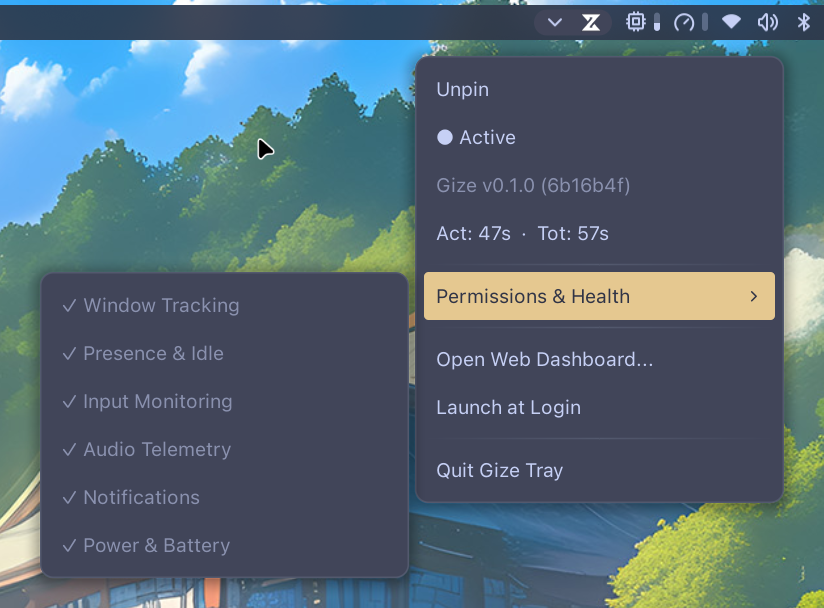 dagimg_dot's tweet photo. building gize, a privacy-first, cross-platform screen time and focus tracker in Zig ↯

⚡️ Native tray on all platforms
⚡️ Deep hardware &amp; OS telemetry
⚡️ 100% local SQLite storage
⚡️ Web dashboard - default + BYOV (bring your own view 😁)

what do you think? https://t.co/cMJ3Tc1jUV