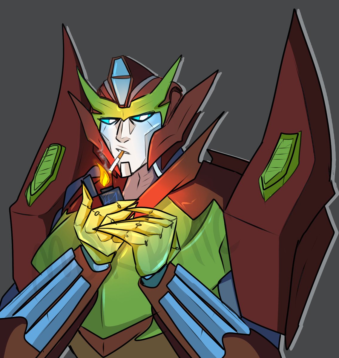 TypeOMorphine's tweet photo. Sometimes when I crave a cigarette I just draw my fav smoking one for me 🥂
—
#transformers #maccadam #rodimus #RodimusPrime #tfartist https://t.co/EymOMV5d8n