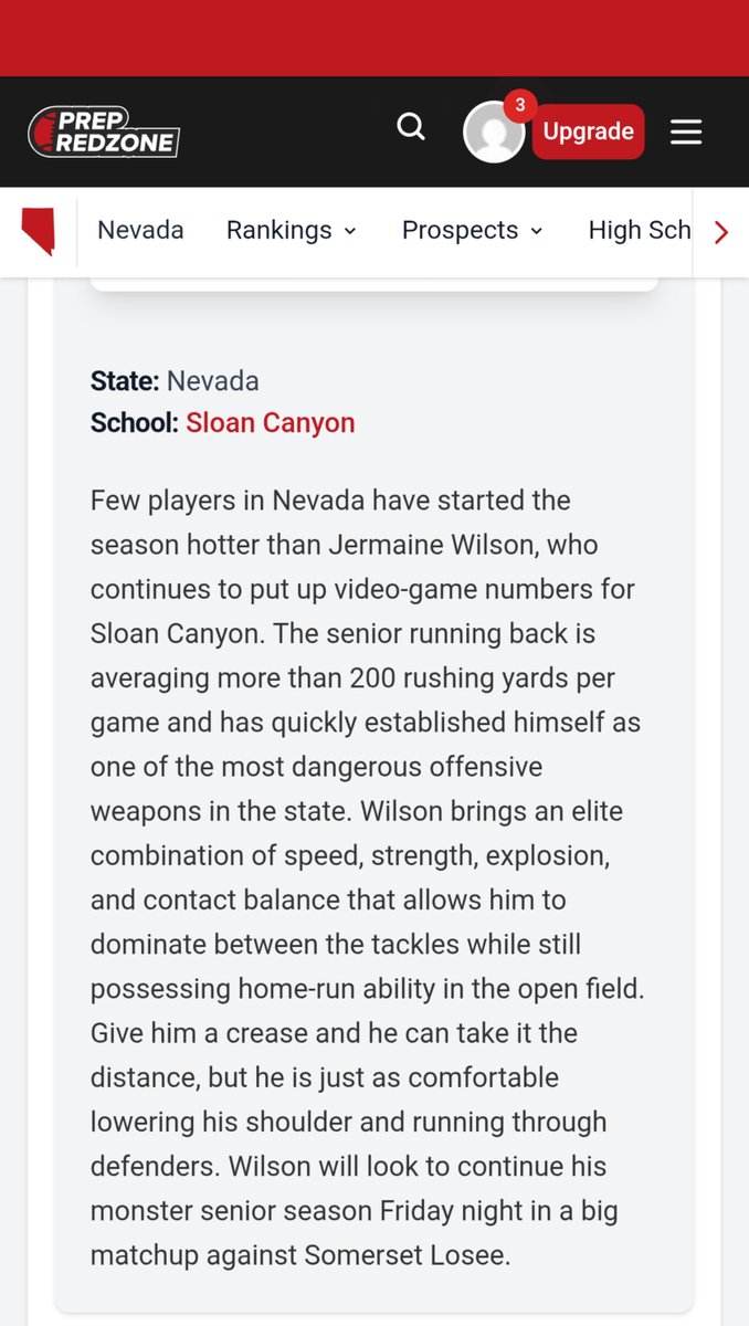 MaineWilsonJr's tweet photo. Shout out to @PrepRedzoneNV & @PrepRedzone for the article I truly appreciate it 💯.@CoachNateOishi @MikeWatersP1 @BrandonHuffman @GregBiggins @CoachLanceo @p1recruiting  @NickFarman55 @ttherzog @MikeHughesII @ChuckW_8 @Coach_JDAlex @royaltyso2020 @HoloflixHQ @TweetsbyCoachP @PinecrestNVATH