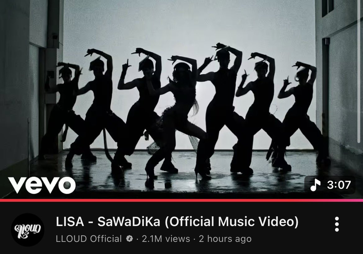 lalaluvlalisa's tweet photo. LISA - SaWaDiKa (Official Music Video) has surpassed 2 million views on YouTube! 

SAWADIKA OUT NOW 
#LISA_SaWaDiKa https://t.co/j6Kkxmm28F