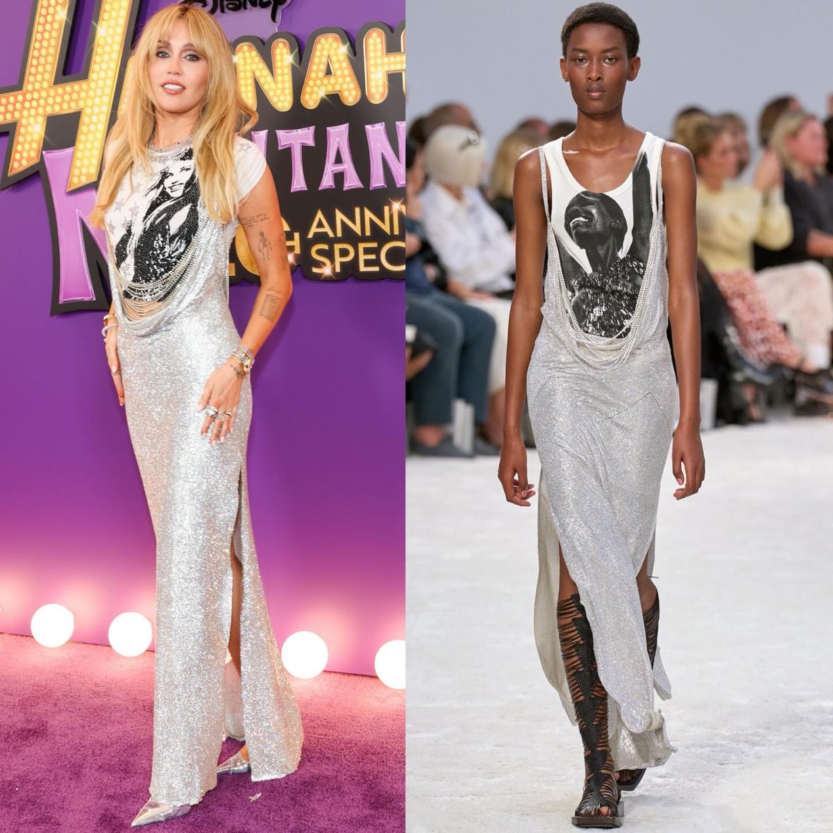 alan_rramos's tweet photo. Miley Cyrus at the Hannah Montana 20th Anniversary Special premiere, wearing Rabanne SS24. A full-circle moment from 2009 to 2026. Did you like her look? https://t.co/OVPxiKvDYC