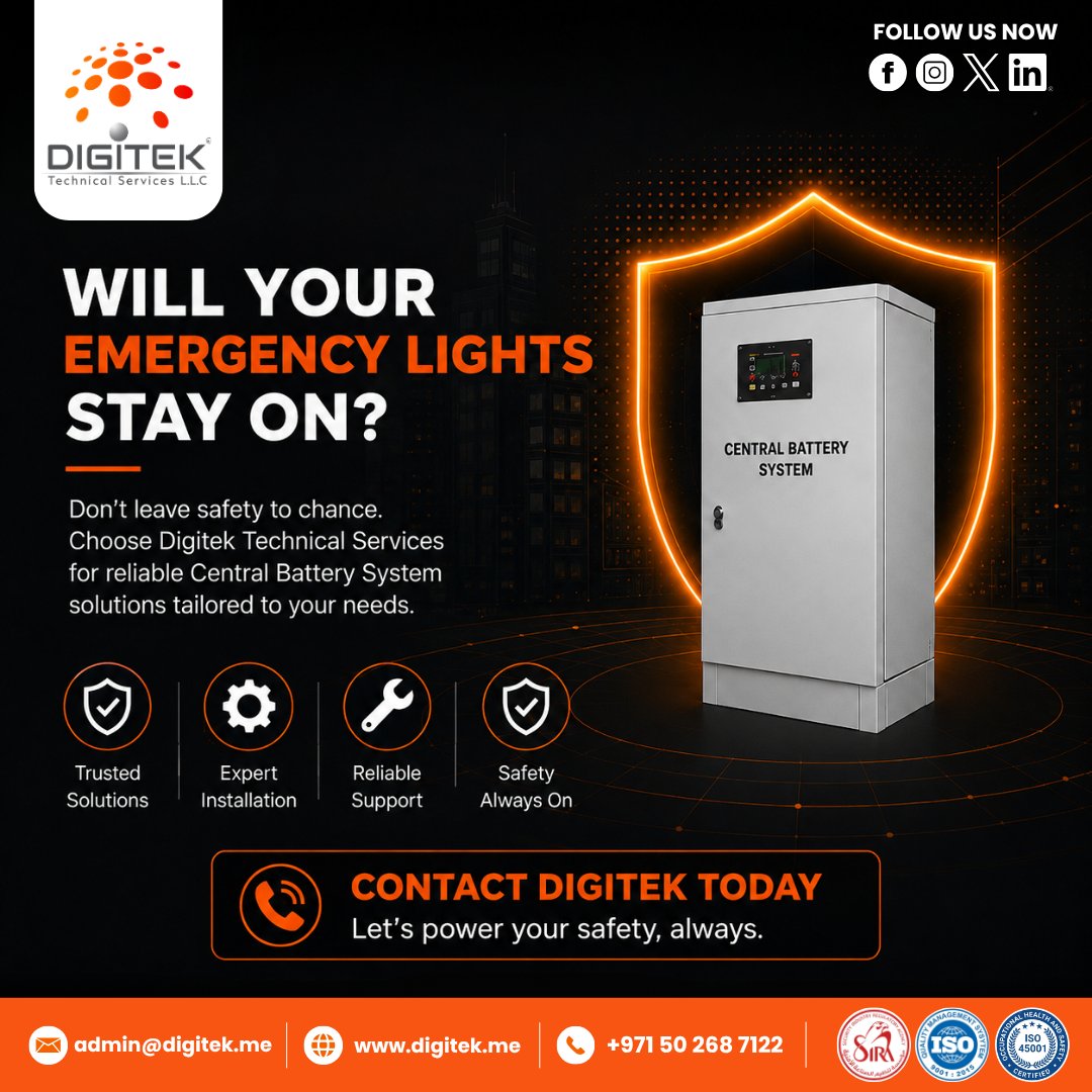 8a3cde884d6d461's tweet photo. Keep your emergency lights on when it matters most. Reliable Central Battery Systems for safer, uninterrupted emergency lighting.
#CentralBatterySystem #EmergencyLighting #EmergencyPower #SafetySystems #DigitekTechnicalServices https://t.co/MOCnD9zQFA