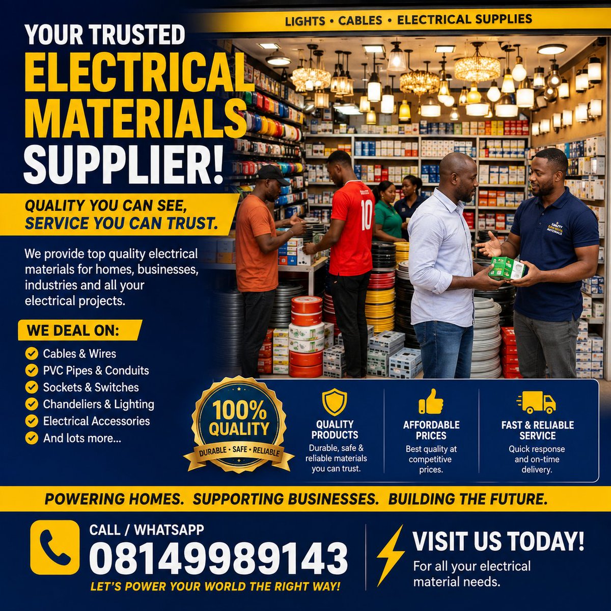 OkparaPee's tweet photo. โก GOOD POWER STARTS WITH GOOD ELECTRICAL WORK!
Welcome to Great Iyke Electrical โ where quality, safety, and reliable service come first. ๐ง๐ก
๐ฒ Great Iyke Electrical โ Powering Your World, Professionally.
#electrical #electrician #electricalengineering #cableproject https://t.co/wUhUhuQ3MO