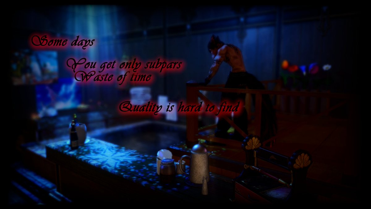 KojeiShirou's tweet photo. Crazy when you waste your day sifting through subpars and find nothing that's Top-Tier. We taking a load off tonight after that waste of time. Trust, we recover quickly.
#Miqote #Gpose https://t.co/0LZFBT3UA1