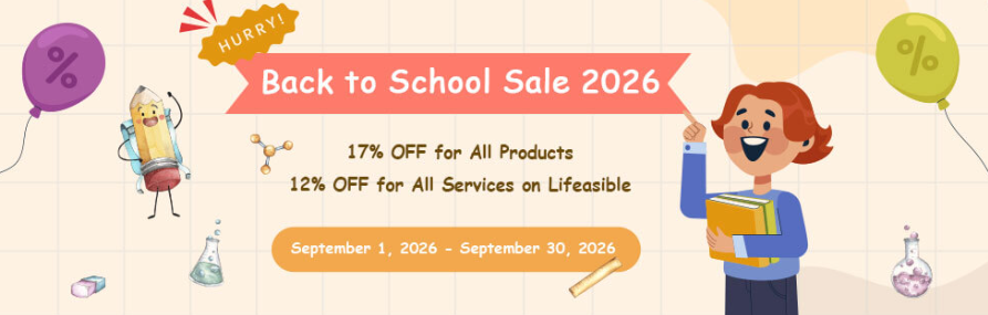 lifeasible's tweet photo. Back to School Sale 2026！
17% OFF for All Products,
12% OFF for All Services,
September 1 - September 30, 2026,
Code 2026BTS.
https://t.co/aVB9R3dHji https://t.co/pJI2CTpwjB