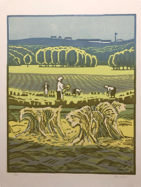 KobzarArt's tweet photo. Flax, 1972, color linocut, Socialist Realism, Landscape by Gennadiy Polevoy
https://t.co/n1LoBlssOb
#linocut #KobzarArt #Landscape #painting #UkrainianArt https://t.co/kQb8MI5SyA